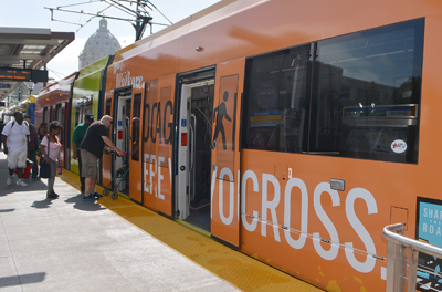 Photo of Green Line light rail train.